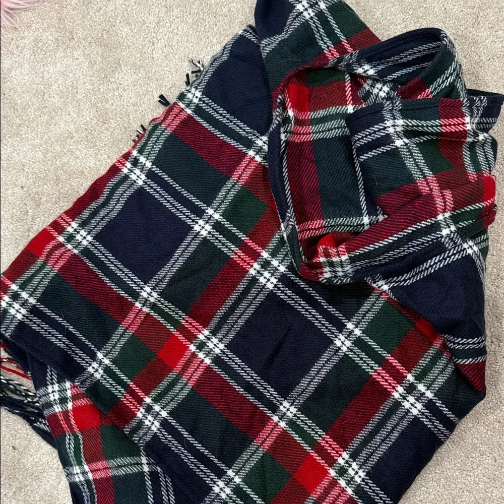 Pink Lily Tartan Scarf in Red, Green, and White - Picture 1 of 2